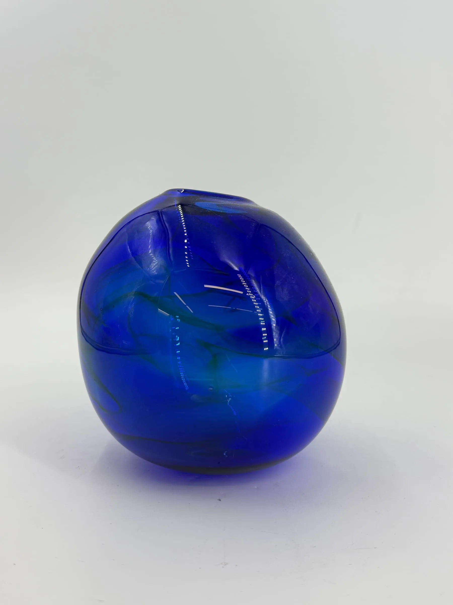 A cobalt blue bubble