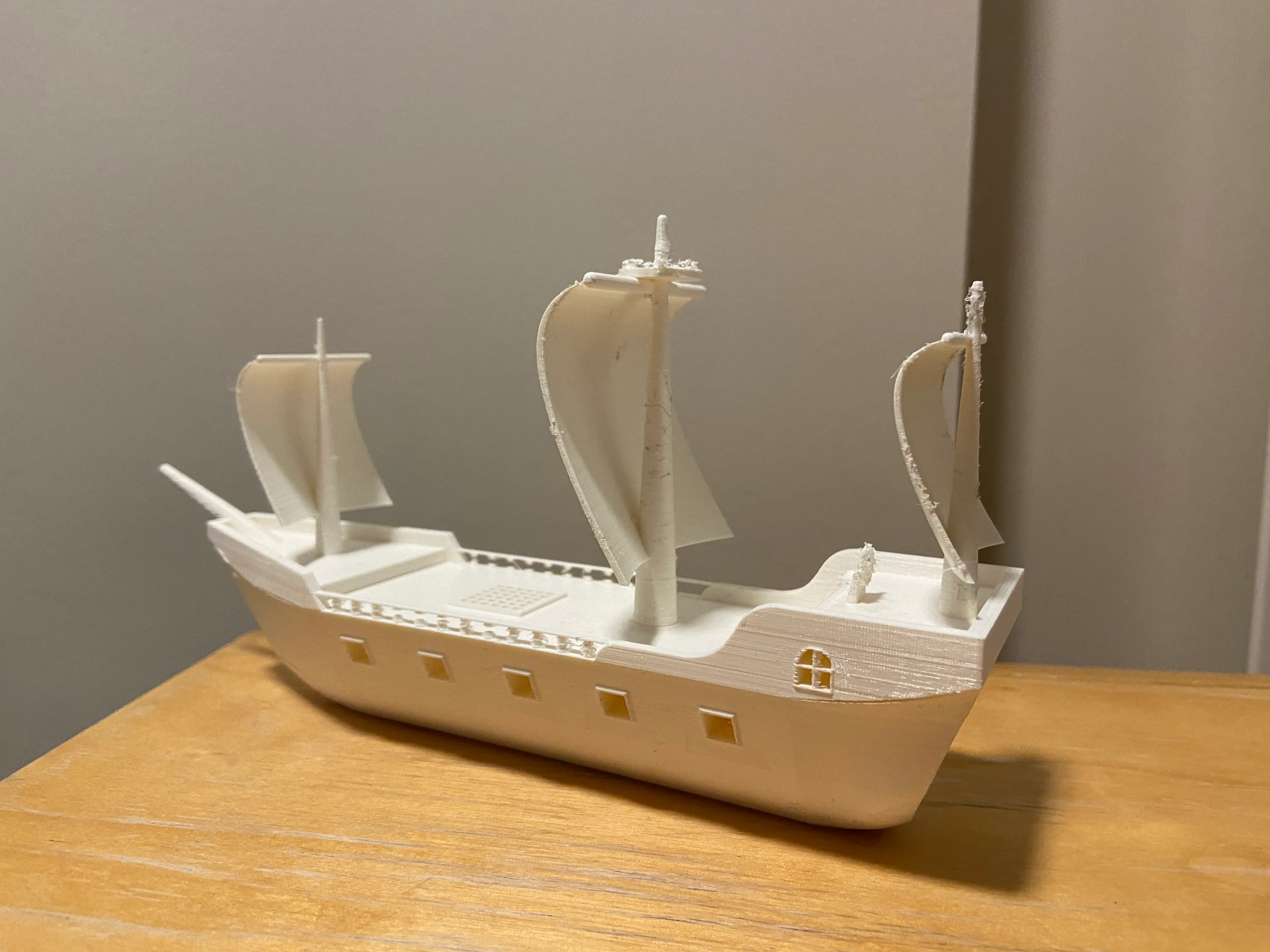 Finished pirate ship from the side