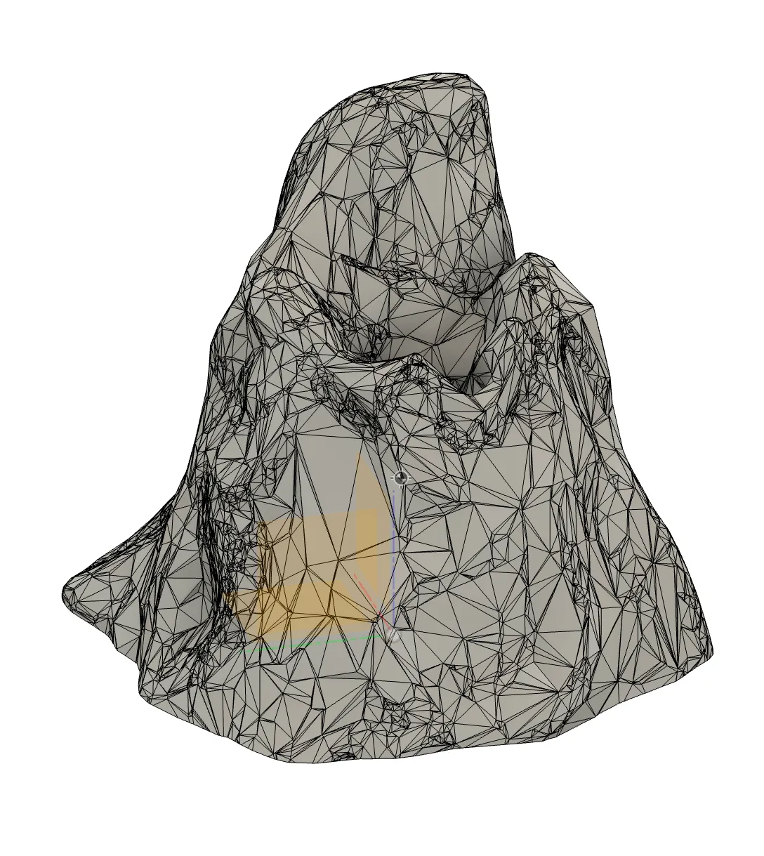 Sculpted, textured mountain